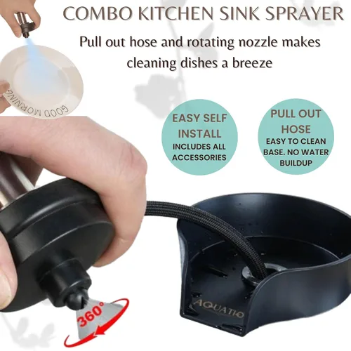 Miniatura 4 de Enjuagadora de vidrio 2 en 1 para fregadero de cocina, limpiador de vasos de acero inoxidable, lavadora de botellas de encimera, accesorios