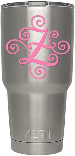 Miniatura 86 de Monogram - Calcomanía troquelada/vinilo adhesivo. Haga clic para opciones de color/letra. Disponible en cuatro colores y todas las letras de la A