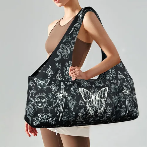 Miniatura 4 de Bolsa para esterilla de yoga – Bolsa de yoga grande con correa para esterilla de yoga, cremallera y bolsillos, bolsas de yoga y transportadores que