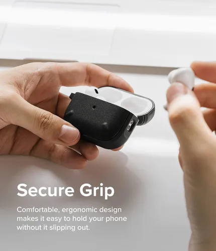 Miniatura 4 de Ringke Onyx [Se siente bien en la mano] Compatible con AirPods Pro de 2ª generación, tecnología antihuellas que evita manchas grasas, agarre Negro