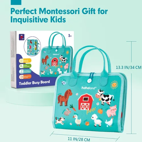 Miniatura 7 de Tablero de actividades Montessori para niñas y niños pequeños de 3 años o más, juguete con animales de la granja, para aprendizaje preescolar