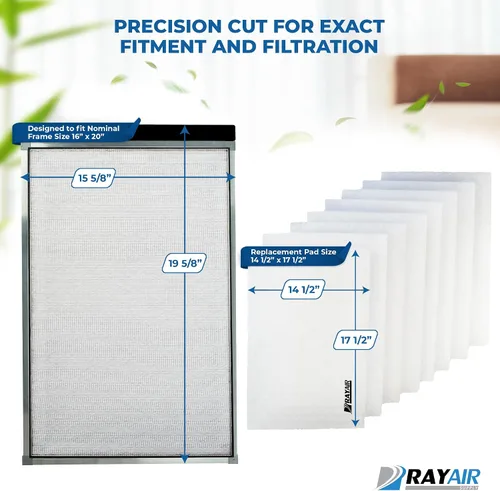 Miniatura 2 de RAYAIR SUPPLY Almohadillas de filtro de repuesto de 16 x 20 pulgadas compatibles con filtros de aire Cimatec Airscreen 1000 de 16 x 20 (paquete de 4)