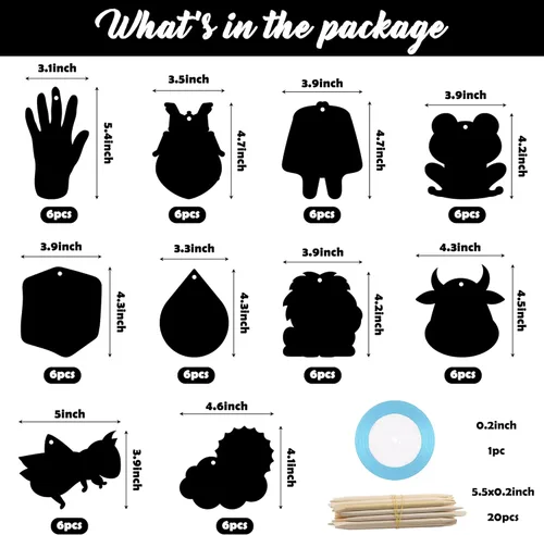 Miniatura 2 de WATINC Juego de 60 piezas de arte de papel para rascar de Pascua con 10 plagas para niños, tarjetas de rascar de color mágico para manualidades