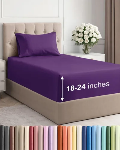 Miniatura 122 de Sábanas King divididas con bolsillos extra profundos, sábanas transpirables y refrescantes de 5 piezas, sábanas de lujo para hotel, suaves, sin 22