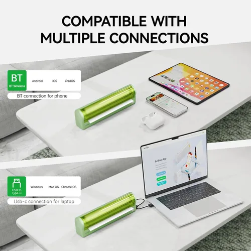 Miniatura 7 de ZJchao PeriPage - Impresora térmica A4, impresora portátil inalámbrica de fotos, impresora sin tinta para uso doméstico en oficina con conexión USB