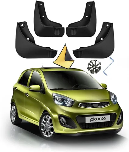 Guardabarros de coche para Kia Picanto 2011-2018 Molded Personalizado Delantero y Trasero Guardabarros Guardabarros Kit de 4 Piezas Accesorios