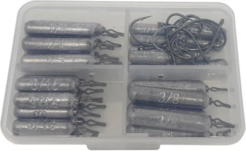 Miniatura 20 de Reaction Tackle Pesos de tiro de caída - Plomos para pesca de tiro de caída de agua salada y agua dulce - Forma de lápiz delgado - Plomos de pesca