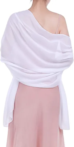 WILLBOND Womens Shawl Chiffon Bridal Evening Soft Wrap Scarf, Chiffon Scarf Ribbon Scarf Satin Scarf for Women and Girls