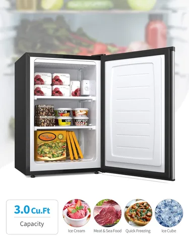 Miniatura 2 de Congelador vertical compacto, congelador de control mecánico con termostato ajustable de 7 grados, congeladores verticales EP23796