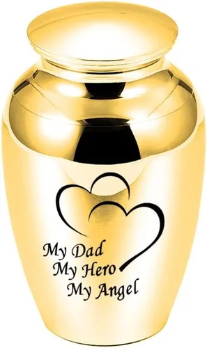 Miniatura 6 de weikui Urnas hermosas urna de cremación exquisita urna funeraria con diseño (2.77 x 1.77 pulgadas) - My Dad My Hero My Angel
