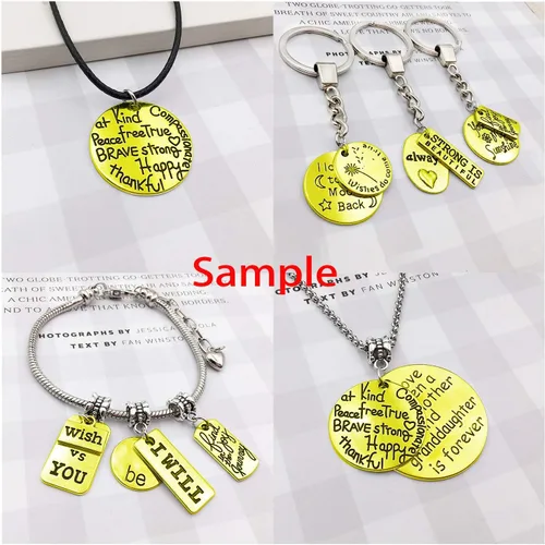 Miniatura 4 de 40 dijes de oro antiguo con palabras inspiradoras para manualidades, suministros para manualidades, accesorios para manualidades, collares, pulseras
