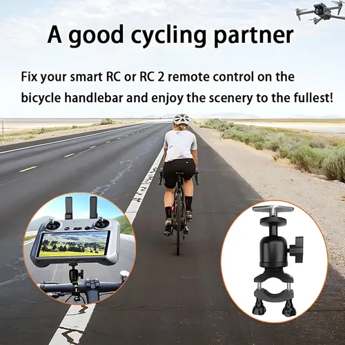 Miniatura 4 de Soporte de bicicleta para Mini 4 Pro/DJI Neo RC2 Soporte de manillar de bicicleta compatible con DJI Mini 3 Pro/Air 2s/Mavic 3 Drone Bike Aluminu