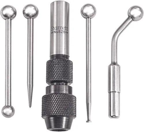 Miniatura 10 de Starrett Wiggler o buscador central, solo contacto de bola, ideal para mejoras profesionales y del hogar, bola de 0.100 pulgadas/0.100 in - 828C