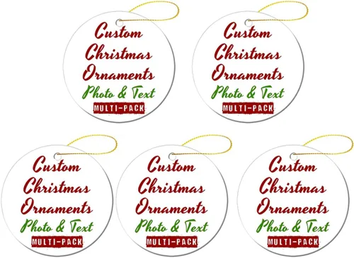 Miniatura 28 de Adornos de Navidad personalizados, texto fotográfico, haz tu propio adorno de cerámica de porcelana, regalo de recuerdos para decoración de Navidad