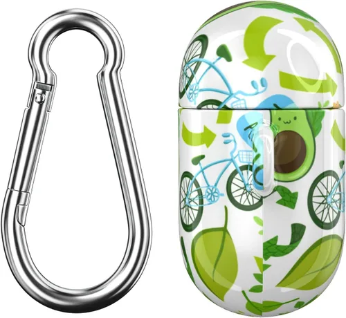 Miniatura 5 de Funda compatible con Airpods Pro Airpods 1, 2, 3 generación, sostenible, de cuerpo completo, diseño ecológico, funda de plástico con llavero Go