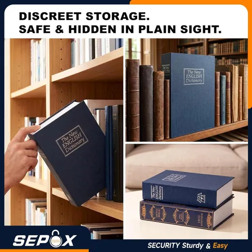 Miniatura 3 de SEPOX® Twins Caja Fuerte con Forma de Libro, Caja de Seguridad con Cerradura de Combinación Premium - Segura para Dormitorio y Versátil - Cubierta