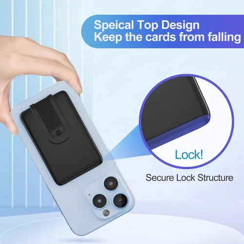Miniatura 3 de Senose Cartera de silicona para teléfono con soporte, soporte antideslizante para tarjetas de crédito para teléfono celular, compatible con iPhone