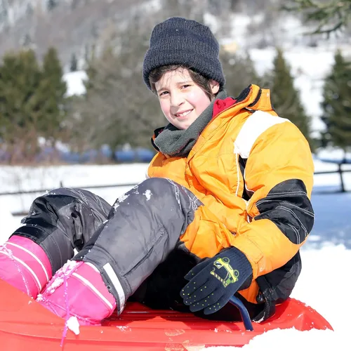 Miniatura 27 de Hicdaw 6 pares de guantes de invierno para niños, guantes de punto elásticos y cálidos para niños o niñas