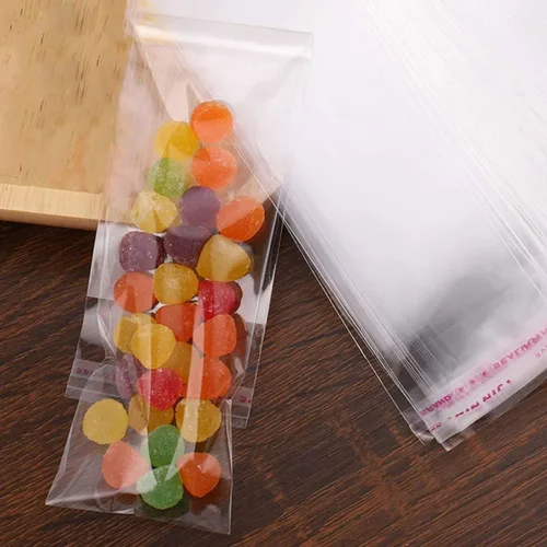 Miniatura 7 de Bolsas de celofán autoadhesivas de 2x6" de largo, transparentes, autoadhesivas, 300 unidades, bolsas de polietileno delgadas de 2 mil, para dulces
