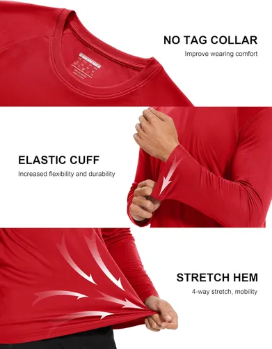 Miniatura 45 de MAGCOMSEN Camisas de manga larga para hombre, protección solar UPF 50+, camisetas atléticas para senderismo, correr, entrenamiento, protección