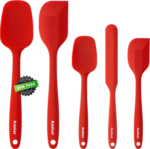 Miniatura 14 de Anaeat Juego de 4 espátulas de silicona - Diseño sin costuras de una sola pieza - Espátulas de goma antiadherentes para rallador de cocina