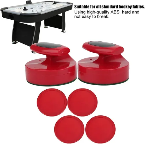 Miniatura 4 de Discos de repuesto de hockey de aire rojo y porteros deslizantes para mesas de juego, empujadores de hockey de aire, juego de empujador deslizante