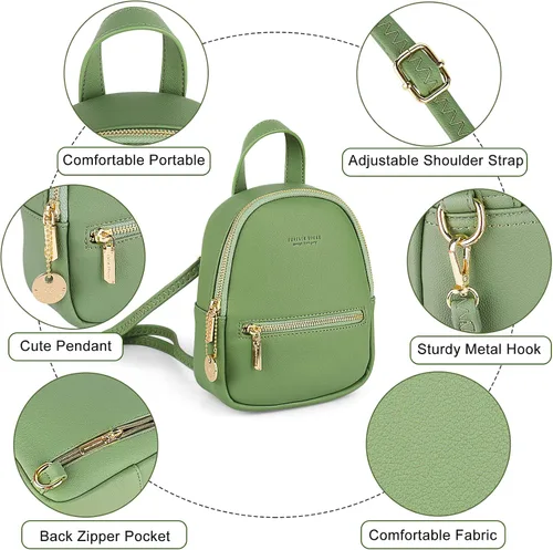 Miniatura 4 de Aeeque Mini mochila para mujer bolsa cruzada de cuero para teléfono bolsa de hombro pequeña Viajar