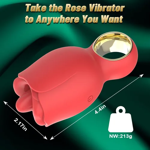 Miniatura 6 de Vibrator Rose Sex Toy - Adult Toys with 360° Rotated Licking Tongue, Female Vibrator for Clitoral Nipple Stimulation