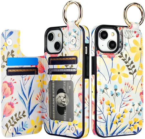 Miniatura 41 de HAOPINSH para iPhone 13 Estuche tipo cartera con tarjetero, patrón de leopardo blanco y guepardo, funda con tapa trasera para mujer y niña, ranuras