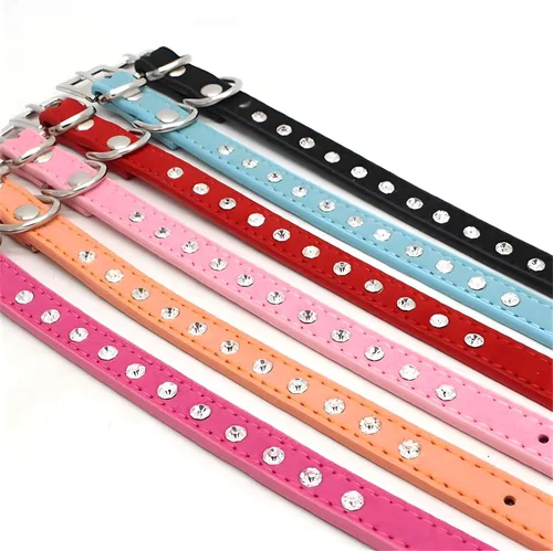 Miniatura 5 de Collares de perro con diamantes de imitación para perros pequeños, collar de cachorro con diamantes de imitación para niñas, bonito collar de gato