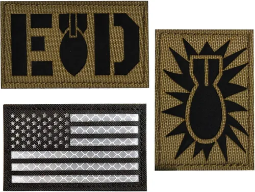 Miniatura 7 de Parche reflectante EOD para eliminación de artillería explosiva, parche militar, insignias tácticas, parches de gancho y bucle, 3.15 x 1.97