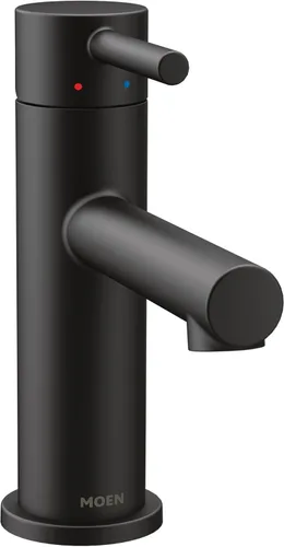 Grifo monocomando Moen de arco alto para baño, 6190BL Mate negro
