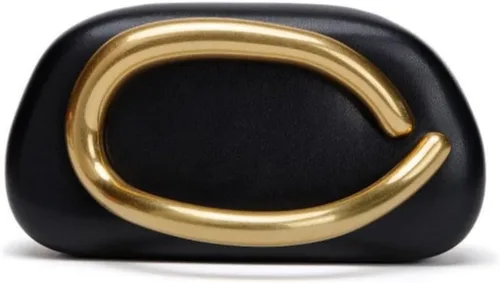 Miniatura 14 de Bolsos de noche de cuero sintético para mujer con cadena, bandolera de moda, decoración de metal, bolso de hombro casual 2025 A Blanco