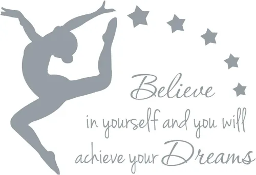 Miniatura 5 de Adhesivo decorativo para pared, 33 x 24 pulgadas, diseño de figuras de gimnasia y danza, diseño de estrellas, mural artístico, decoración del hogar