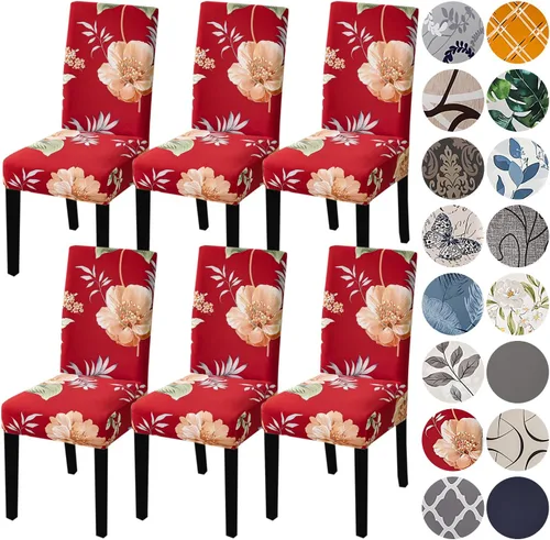 Miniatura 20 de HZDHCLH Juego de 6 fundas grises para sillas Parsons de elastano para comedor, fundas elásticas de elastano para sillas Parsons, fundas de asiento