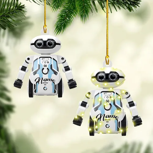 Miniatura 24 de Adorno de robot personalizado 2025, adornos de robot para árbol de Navidad, adorno de robótica, decoración colgante para árbol de Navidad (Robot1)