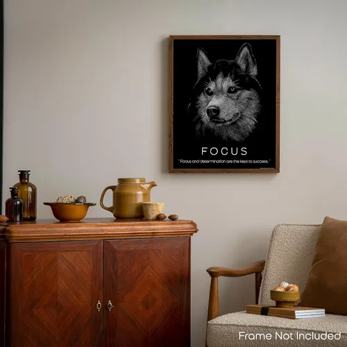 Miniatura 6 de Inspirational Wall Art Co. - Enfoque - Pósteres de citas motivacionales de éxito de Wolf Hustle Focus - Impresión para el hogar, oficina, negocios