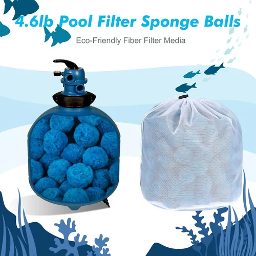 Miniatura 2 de Zubebe Filtro de piscina de 4.6 libras, medios de filtro de fibra para piscina, filtros de arena y centro de baño, bañeras, spas, acuarios, suciedad