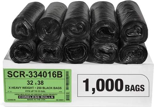 Miniatura 30 de Aluf Plastics - Bolsas de basura de 7-10 galones (paquete comercial de 1000 unidades) - Serie de reducción de fuente, valor de alta densidad