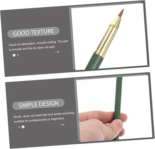 Miniatura 9 de STOBOK Juego de pinceles de caligrafía, bolígrafos de tinta portátiles para caligrafía china, acuarela, pintura, dibujo, escritura con 2 bolígrafos