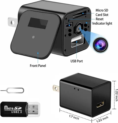 Miniatura 4 de Cargador USB WiFi de cámara inteligente, cargador de cámara, cámara de niñera, detección de movimiento, cámara de seguridad inalámbrica