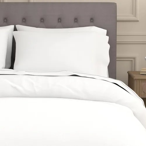 Miniatura 4 de Sealy Clean Comfort - Juego de sábanas de mezcla de algodón de 300 hilos con bandas de anclaje de ajuste seguro, tamaño individual, color blanco