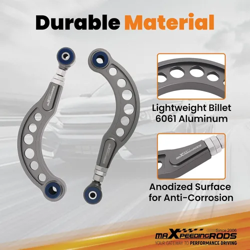 Miniatura 2 de maXpeedingrods Brazos de inclinación ajustables para Honda Civic 2006-2015 Coupe Sedan Acura CSX-S, kit de brazo de control superior trasero de -3°