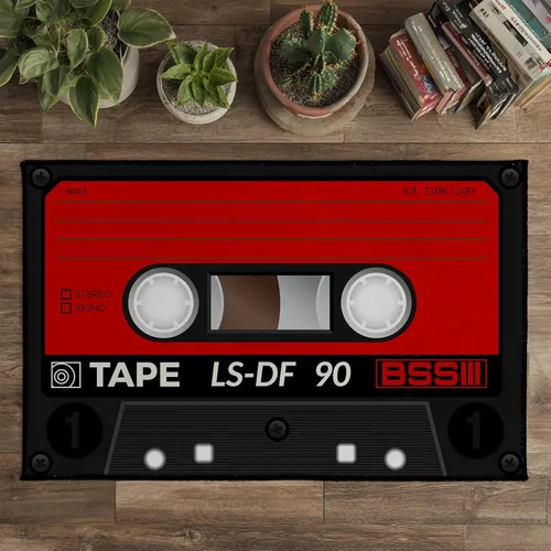 Miniatura 2 de keepcute - Alfombra de área con diseño de cinta de cassette de audio, antideslizante, ideal para dormitorio, oficina, sala de estar, decoración