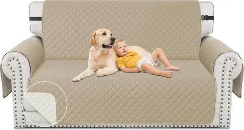 Miniatura 45 de XINEAGE Funda para Loveseat Reclinable Resistente al Agua, Fundas para Loveseat Reclinable de 2 Asientos con Bolsillos, Funda Protectora para Café