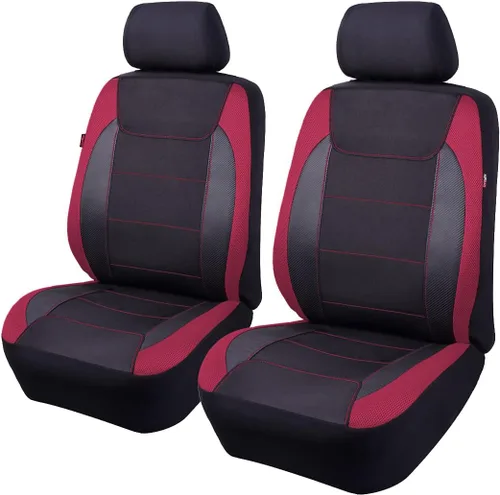 Miniatura 25 de Flying Banner Fundas de asiento de automóvil de fibra de carbono de calidad, tela de malla de aire, deportiva, respaldo bajo, respaldo alto