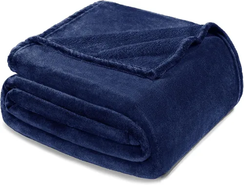 Miniatura 21 de Exclusivo Mezcla Manta de vellón para sofá, cama, súper suave y cálida, para uso en todas las estaciones, acogedora, afelpada, ligera, azul hielo