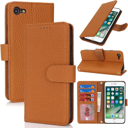 Miniatura 81 de Zouzt Funda para iPhone 11 de 6.1 pulgadas de piel auténtica con 4 ranuras para tarjetas, tarjetero con bloqueo RFID, tapa magnética, función atril
