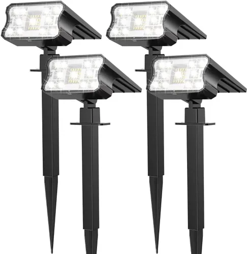 Miniatura 8 de HGGH Luces Solares para Exteriores Impermeables IP67, 60 LED 3 Modos de Iluminación Focos Solares para Exteriores para Patio Jardín Sendero Paisaje