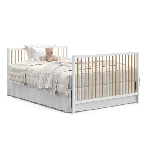 Miniatura 14 de Graco Teddi cuna convertible 5 en 1 (blanco con madera flotante) – Certificado GREENGUARD Gold, se convierte en cama de día, cama infantil y cama